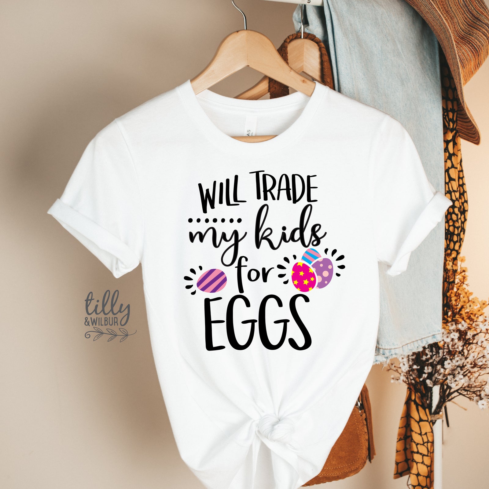 Funny Easter Shirt | Will Trade My Kids for Eggs Shirt | Mom Easter Shirt | Easter Egg Hunt Shirt | Cute Easter Outfit