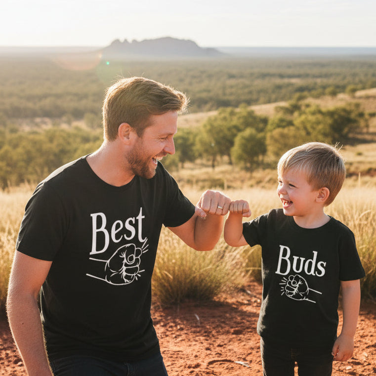Best Buds Matching Dad and Son Shirts - Fist Bump Set