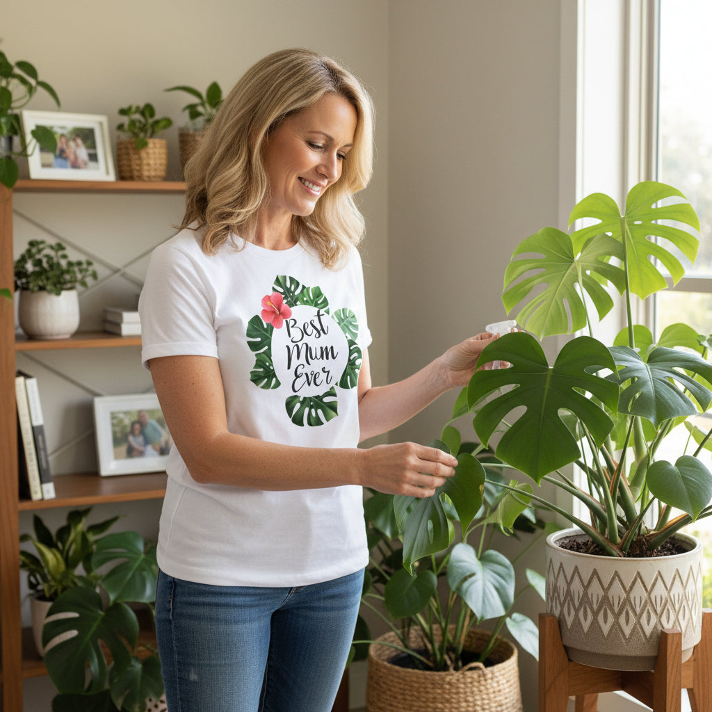 best mum ever shirt tropical leaves hibiscus design mothers day gift australia
best mum ever t shirt monstera leaf floral design womens tee australia
tropical mum shirt best mum ever graphic white t shirt flat lay australia
mothers day shirt best mum ever tropical design t shirt gift for mum
