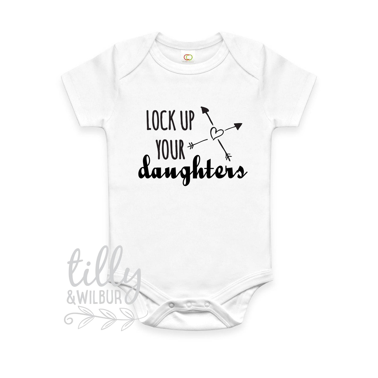 Lock Up Your Daughters Baby Bodysuit, Funny Baby Boy Gift, Baby Shower Gift, It's A Boy Baby Gift, Funny Baby Boy Outfit, U-W-BS