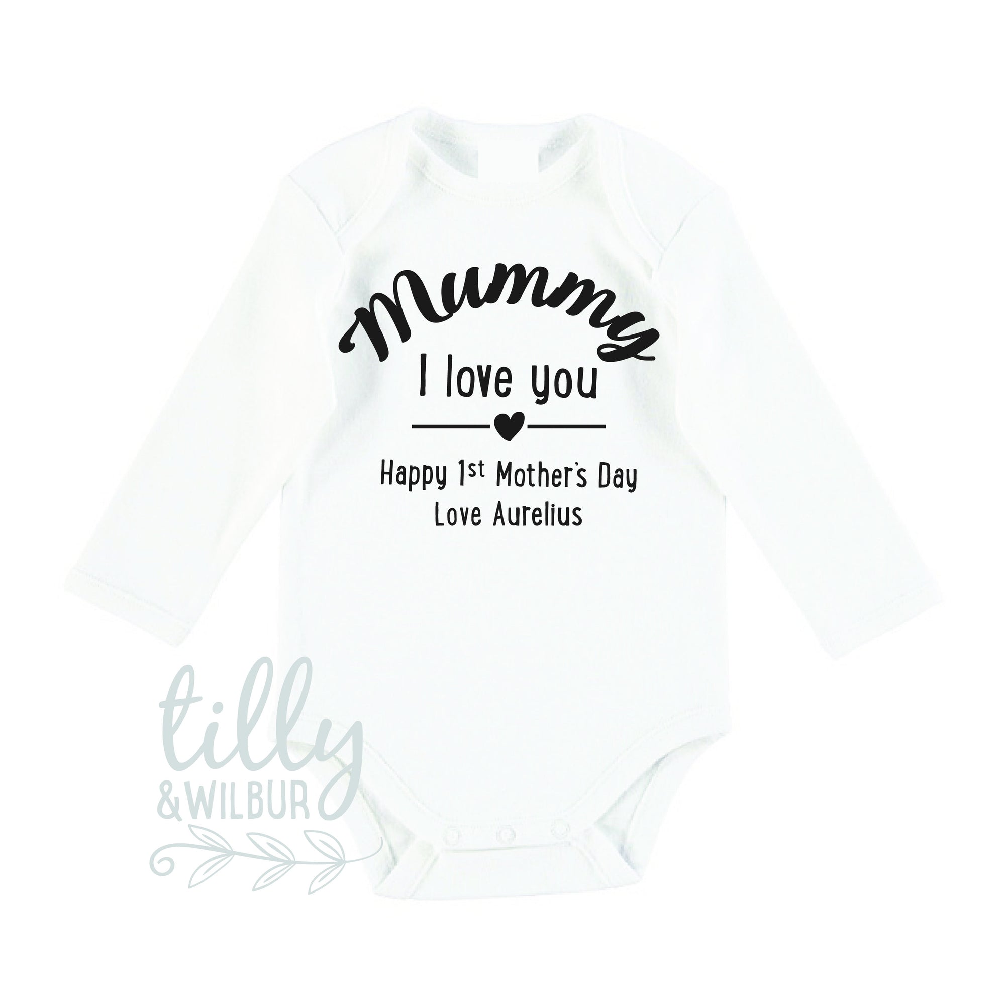 Mummy I Love You Happy First Mother's Day Personalised Baby Bodysuit, 1st Mother's Day Gift, First Mothers Day, Mothers Day Outfit For Baby,