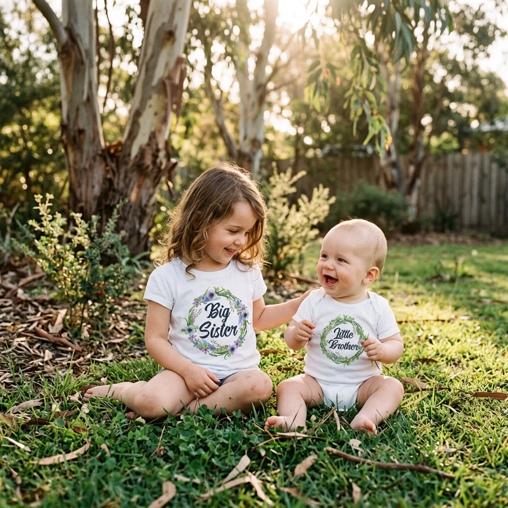 Big Sister Little Brother Set, Matching Sister Brother Outfits, Matchy Matchy Sibling T-Shirts, Big Sister Shirt, Little Brother Bodysuit