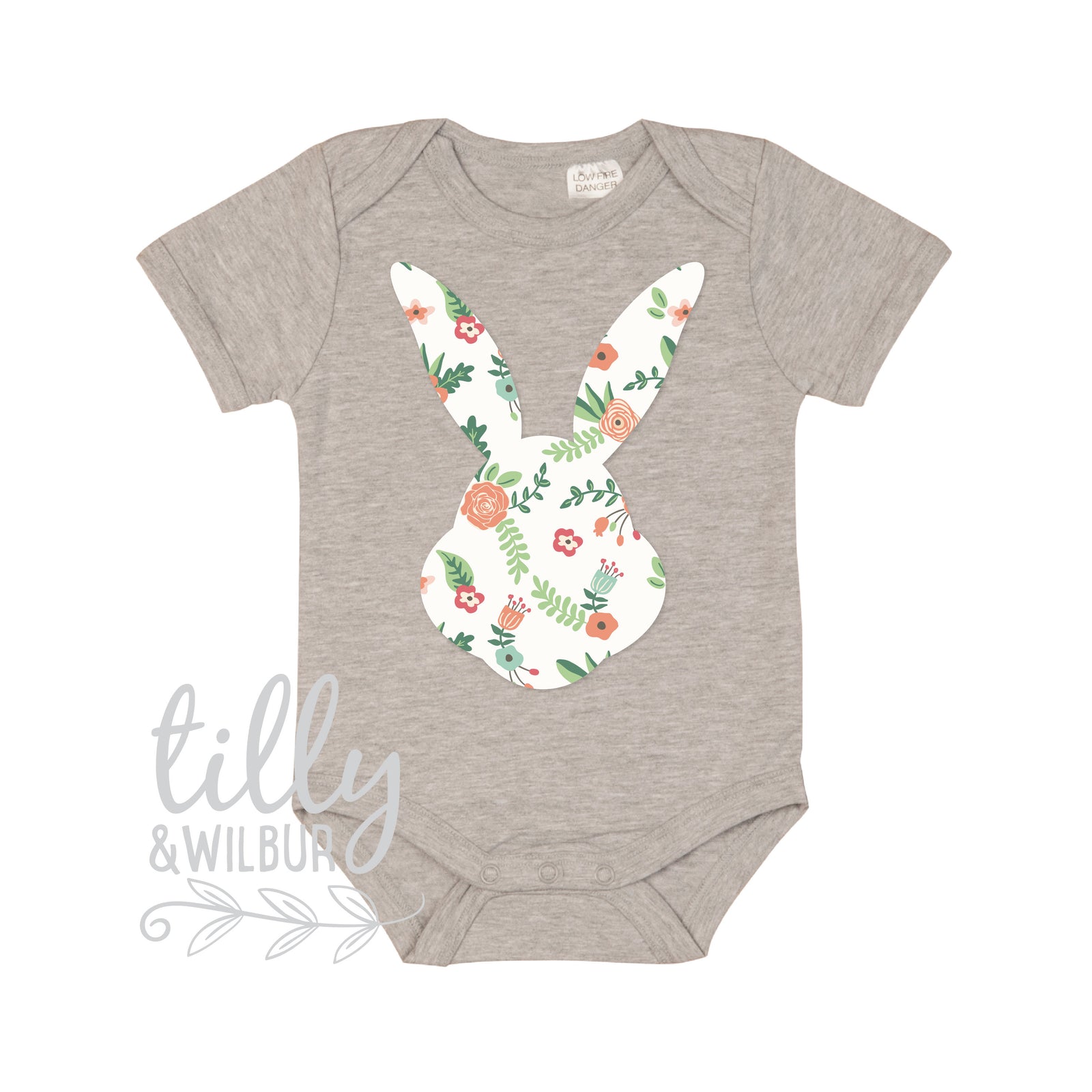 floral bunny easter outfit baby bodysuit infant kids tee australia
