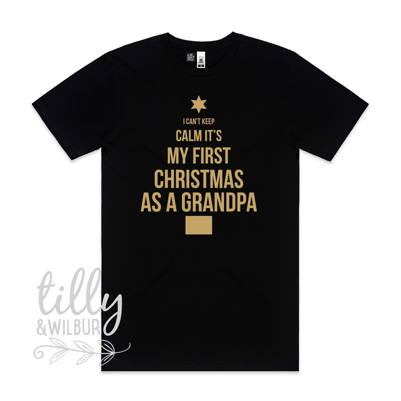 I Can't Keep Calm It's My First Christmas As A Grandpa, Xmas Gift For New Grandpa, New Grandparent Christmas Gift, Grandpa T-Shirt, Gramps