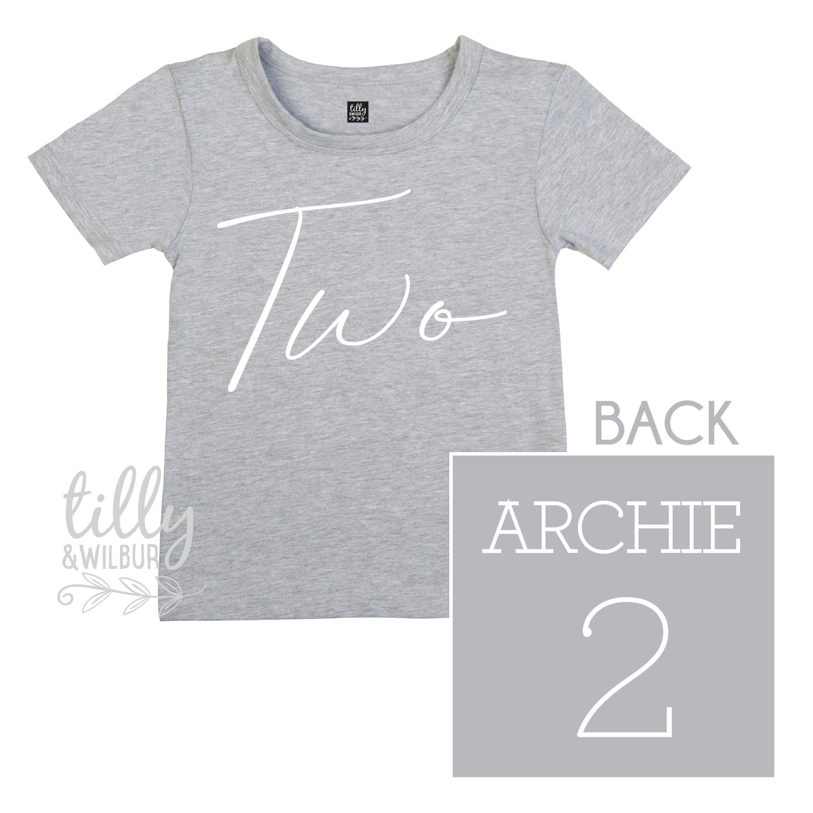 Two Personalised Boys 2nd Birthday T-Shirt, 2nd Birthday Gift, 2 Today Birthday Tee, Name And Number 2 On Back Of Shirt, Cake Smash Outfit,