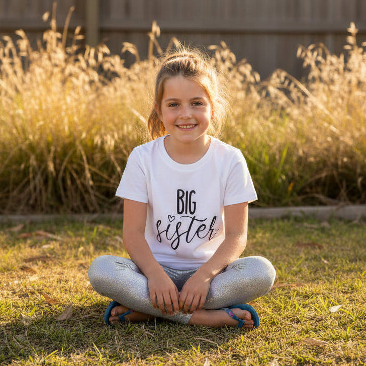 big sister shirt Australia big sister announcement tee white