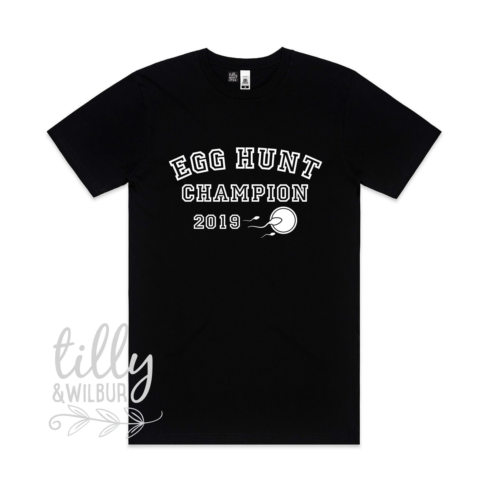 Egg Hunt Champion Men's T-Shirt, Pregnancy Announcement T-shirt, Men's Clothing, Personalised Year Pregnancy Announcement, New Dad Gift Tee