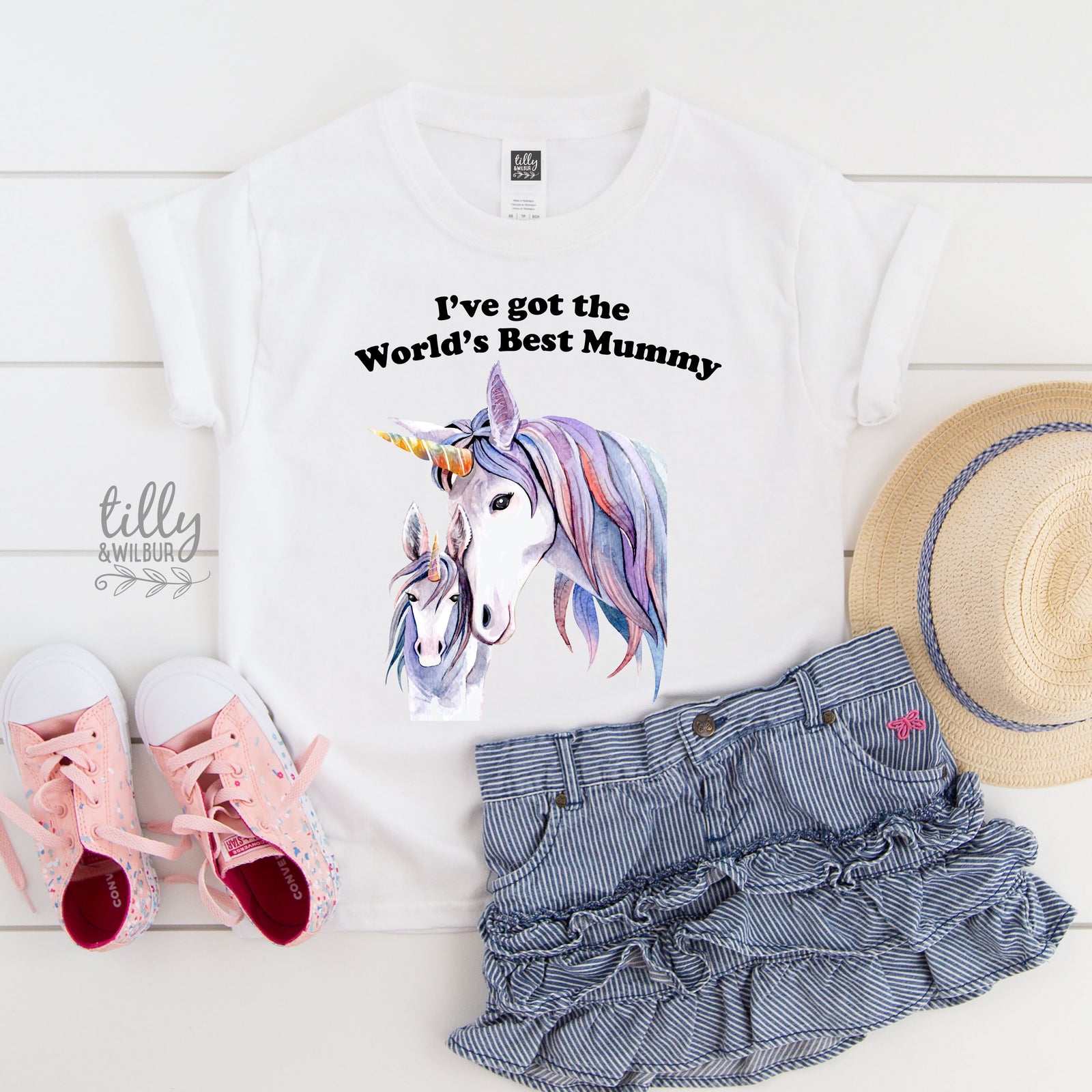 I've Got The World's Best Mummy Unicorn T-Shirt, Mother's Day T-Shirt, Daughter Mother's Day Outfit, Mothers Day Gift, Best Mum Ever T-Shirt
