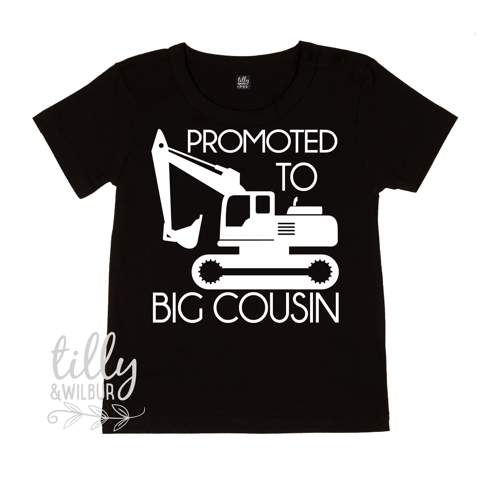 Promoted To Big Cousin Excavator T-Shirt For Boys, Big Cousin Shirt, I'm Going To Be A Big Cousin, Pregnancy Announcement, Boys Clothing,Cuz