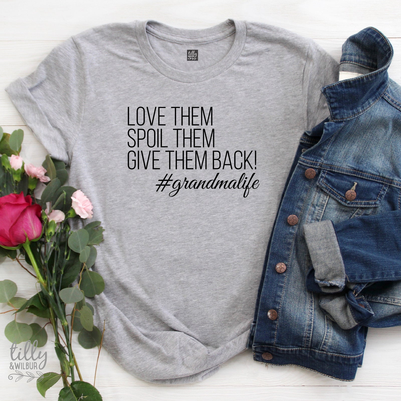 Love Them Spoil Them Give Them Back Grandma Life Shirt, Grandma Shirt, Grandma Gift, Christmas Gift for Grandma, Pregnancy Announcement Tee