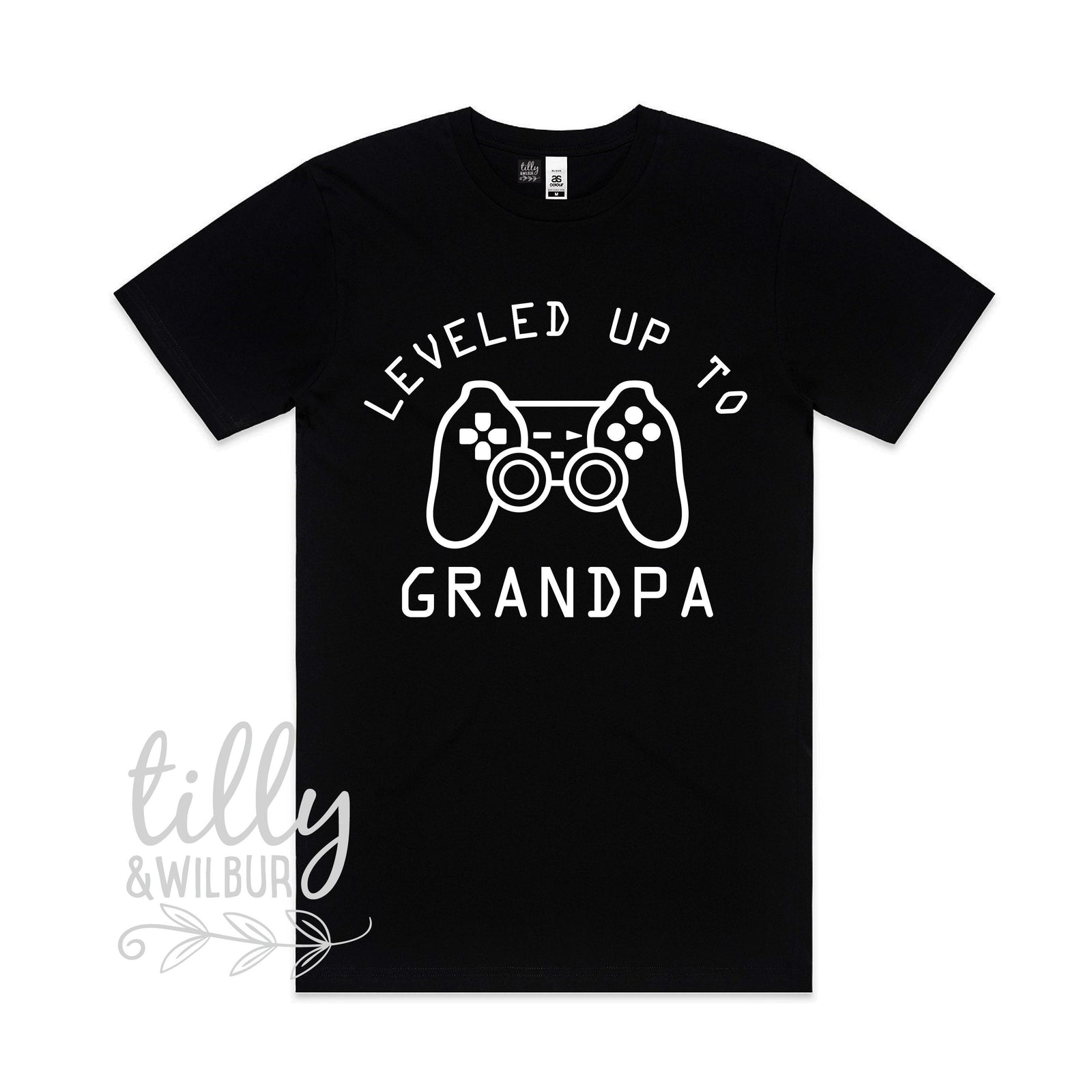 Leveled Up To Grandpa Men's T-Shirt, Pregnancy Announcement T-Shirt, Gamer Pregnancy Announcement, New Grandparent Gift, 1st Grandbaby, Pop