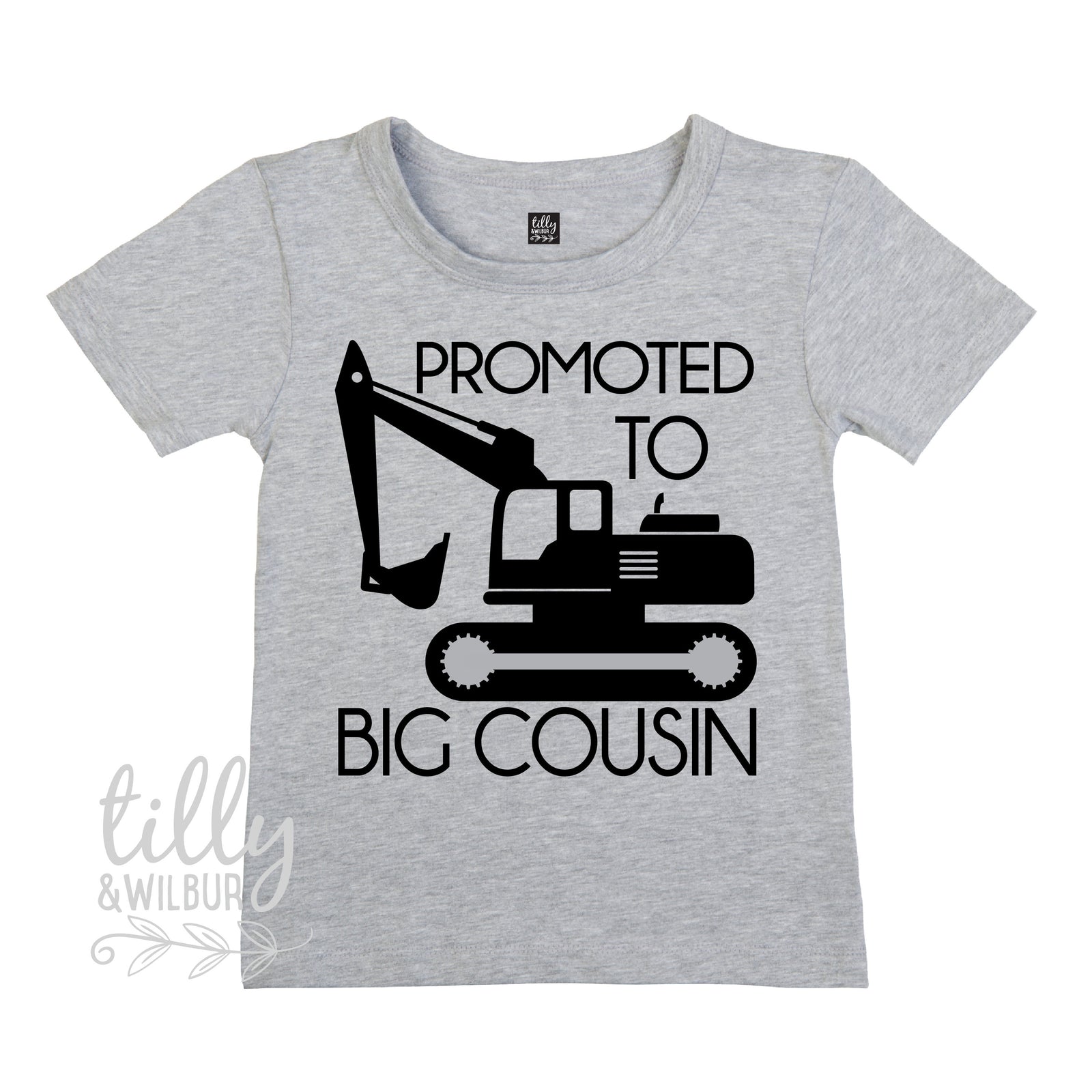 Promoted To Big Cousin Excavator T-Shirt For Boys, Big Cousin Shirt, I'm Going To Be A Big Cousin, Pregnancy Announcement, Boys Clothing,Cuz