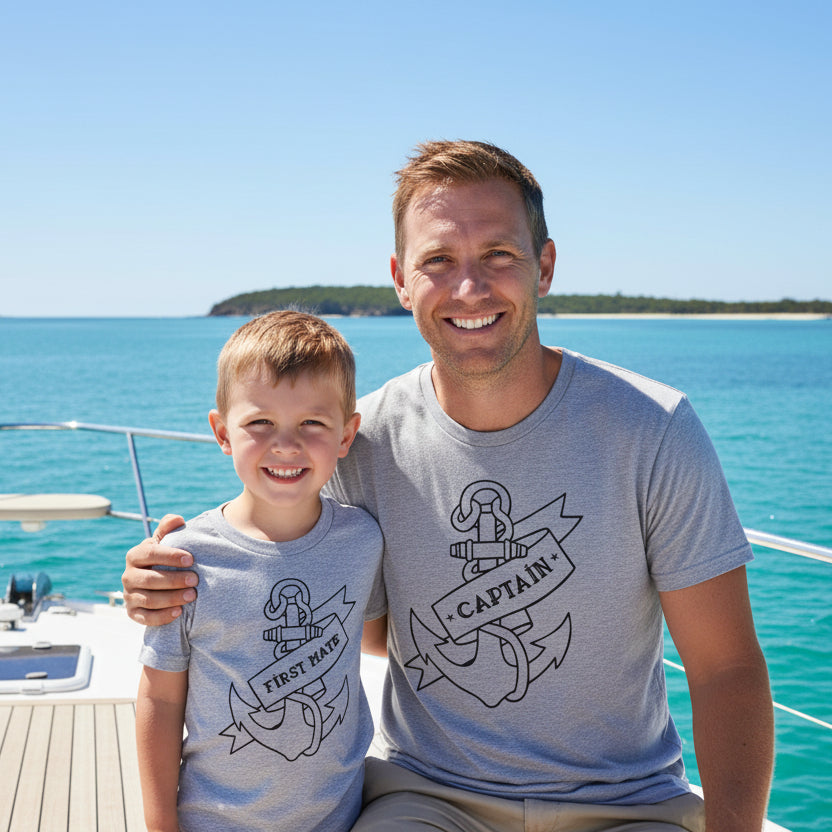 Captain and First Mate Father Son Matching Shirts, Matching Dad Baby, Nautical, Father Son, Daddy Daughter, Father's Day Gift, Birthday