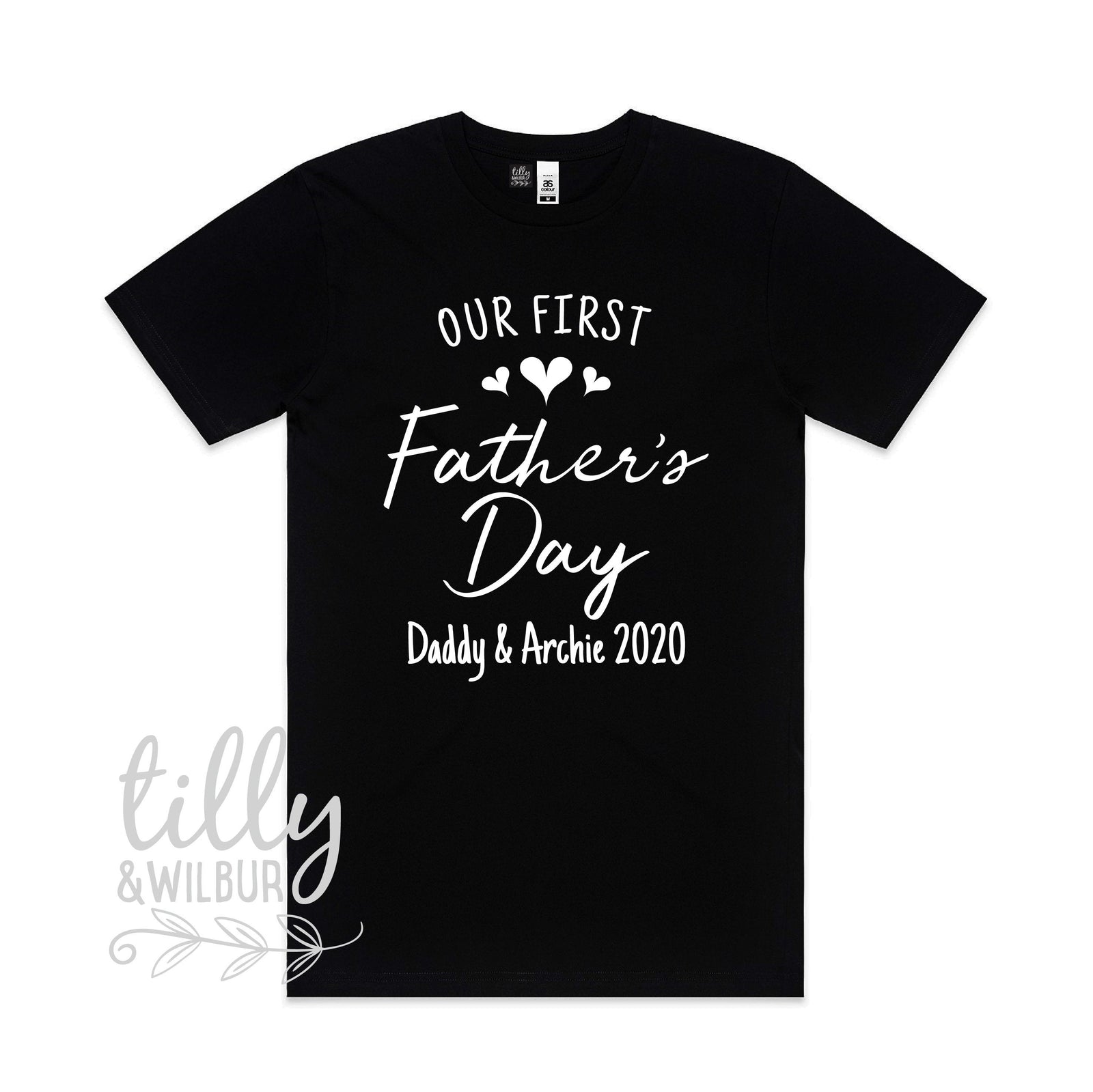 Our First Father's Day 2020 Men's T-Shirt With Names, I Love You Daddy Happy 1st Father's Day, Fathers Day Gift, First Fathers Day Dad Gift