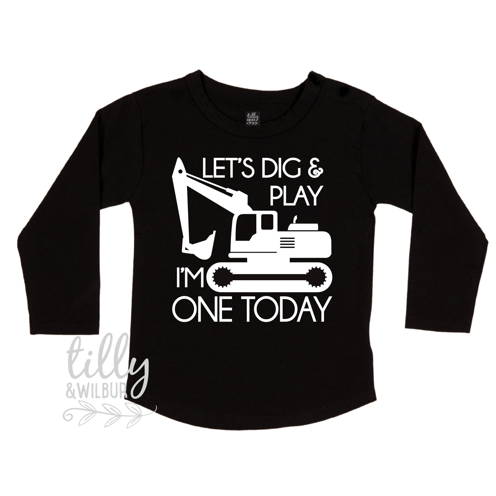 Let's Dig And Play I'm One Today 1st Birthday T-Shirt, One Boys Birthday Shirt, Boys First Birthday Outfit, 1st Birthday, I Am 1 Cake Smash