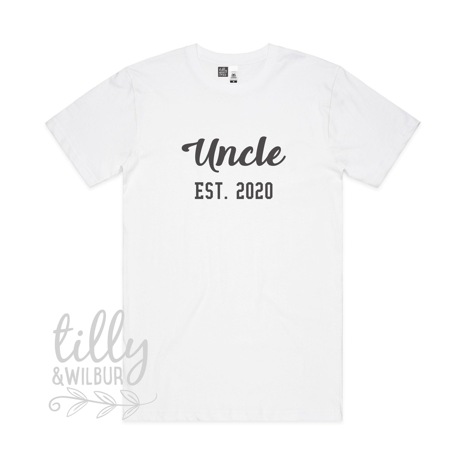 Uncle Est. T-Shirt, Personalised Pregnancy Announcement Shirt, I'm Going To Be An Uncle, Baby Shower Gift, Men's Clothing, Niece Nephew Gift