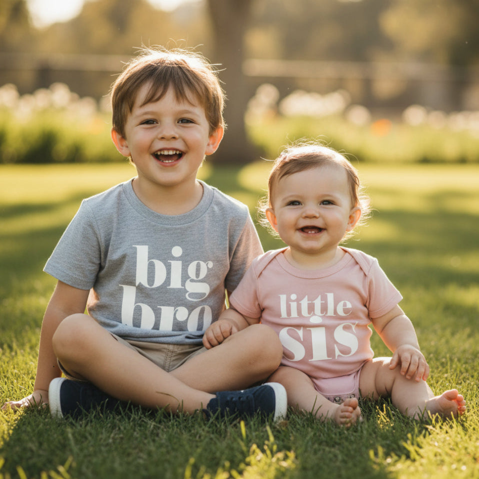 Big Bro Little Sis Set, Matching Sister Brother Outfits, Matchy Matchy Sibling T-Shirts, Big Sister Shirt, Little Brother Bodysuit, Newborn