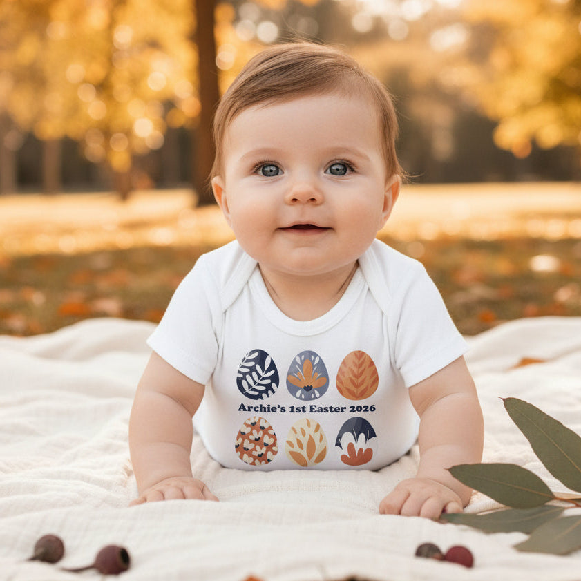 personalised first easter baby bodysuit custom name easter eggs outfit australia