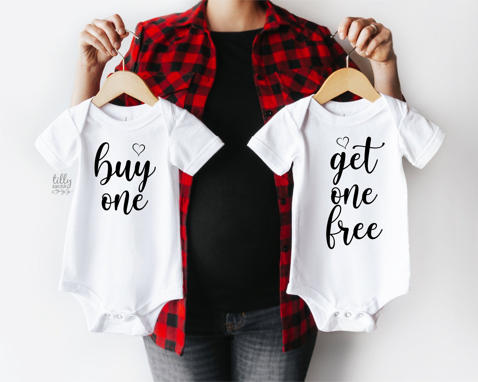 Buy One Get One Free Twin Bodysuits, Pregnancy Announcement For Twins, Twinning, Twin, We're Having Twins! Twinsies, Twin Newborn Gifts