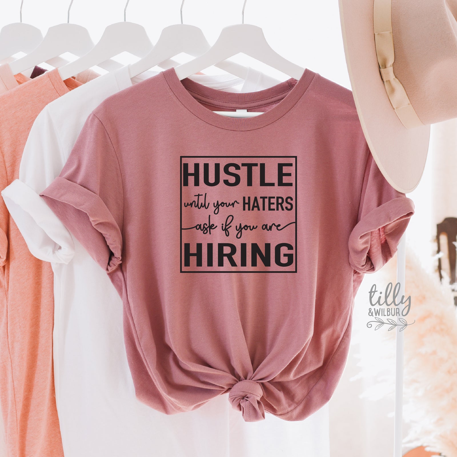 Funny Women's T-Shirt, Hustle Until Your Haters Ask If You Are Hiring T-Shirt, Strong Women T-Shirt, Girl Boss T-Shirt, Haters T-Shirt, Gift