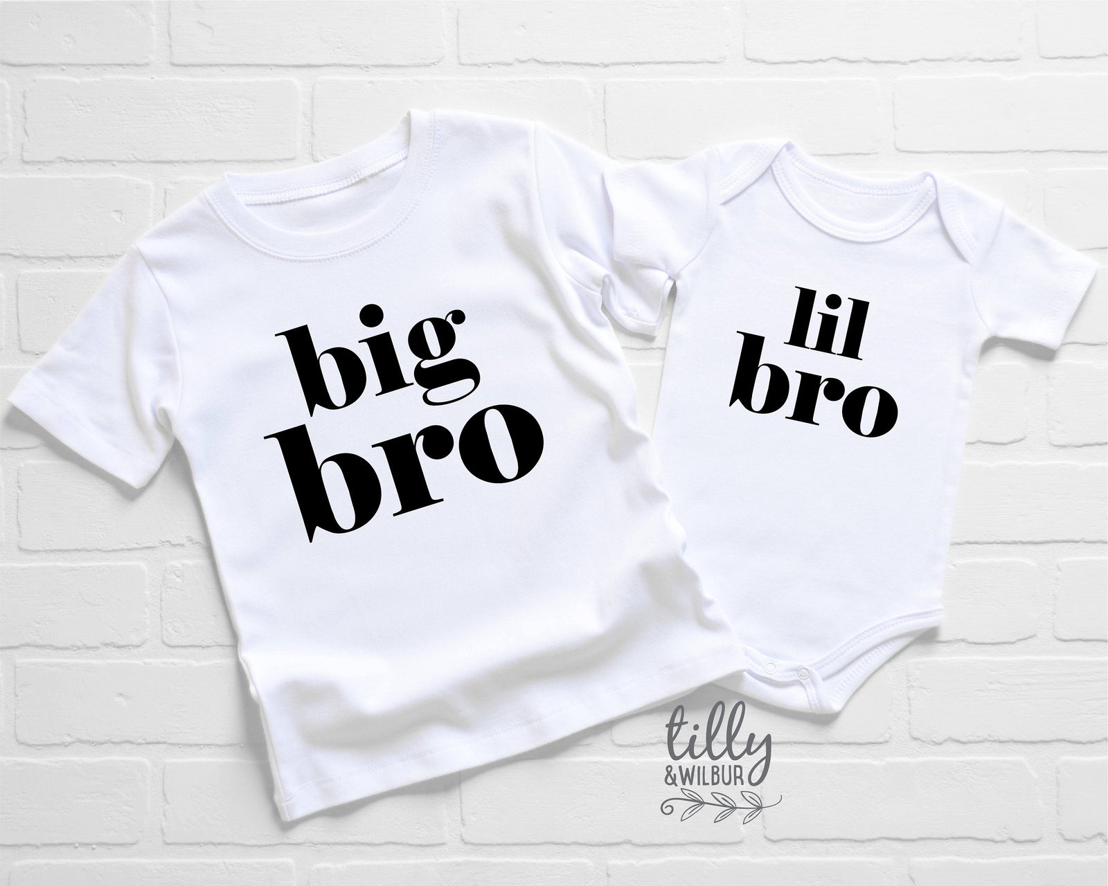 Big Bro Lil' Bro Set, Brother Set, Sibling Set, Brother Gift, Pregnancy Announcement, Newborn Gift, Photo Prop, Big Brother Little Brother