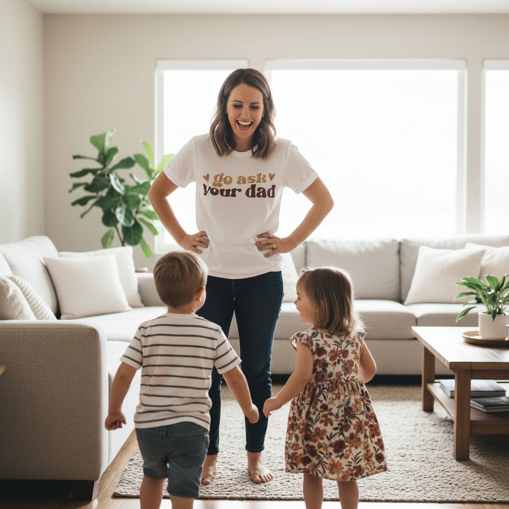 Go Ask Your Dad T-Shirt, Motherhood Is A Walk In The Park Women's T-Shirt, Funny Mum Tee, Mother's Day Gift, Mamasaurus T-Shirt, Not Today