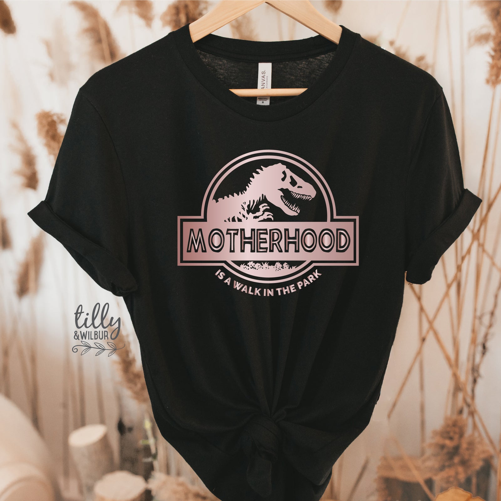Motherhood Is A Walk In The Park Women's T-Shirt, Funny Mum Tee, Dinosaur Mum Shirt, Mother's Day Gift, Jurassic Park Mum Gift, Mamasaurus