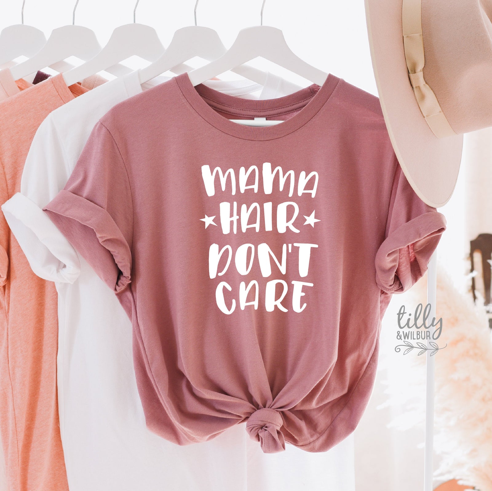 Mama Hair Don't Care T-Shirt, Mum Bun T-Shirt, Messy Bun T-Shirt, Motherhood T-Shirt, Funny Women's T-Shirt, Funny Mum T-Shirt, Mother's Day