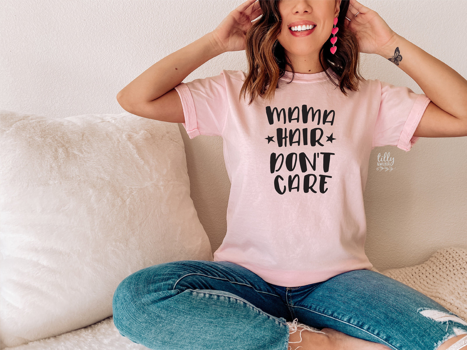 Mama Hair Don't Care T-Shirt, Mum Bun T-Shirt, Messy Bun T-Shirt, Motherhood T-Shirt, Funny Women's T-Shirt, Funny Mum T-Shirt, Mother's Day