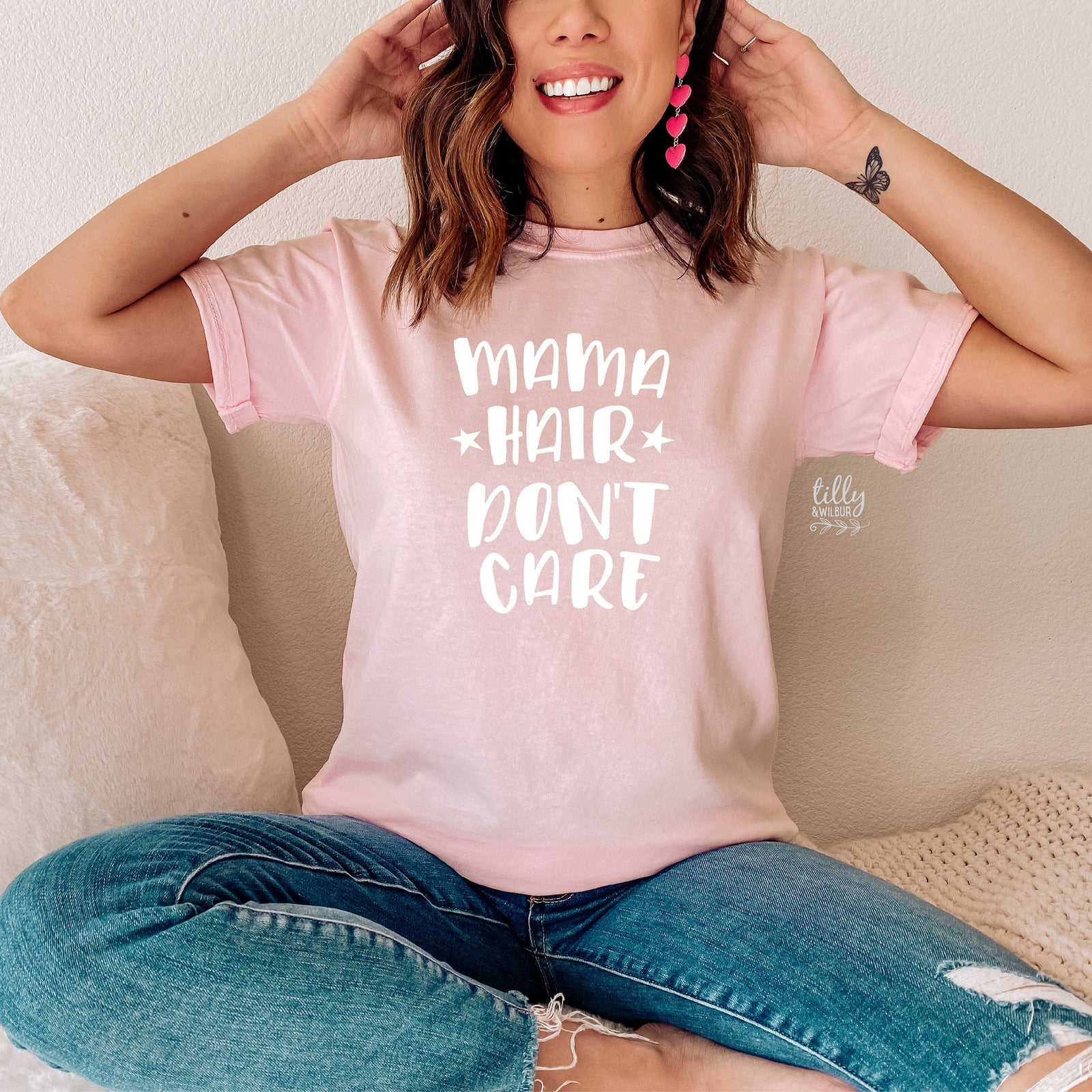 Mama Hair Don't Care T-Shirt, Mum Bun T-Shirt, Messy Bun T-Shirt, Motherhood T-Shirt, Funny Women's T-Shirt, Funny Mum T-Shirt, Mother's Day