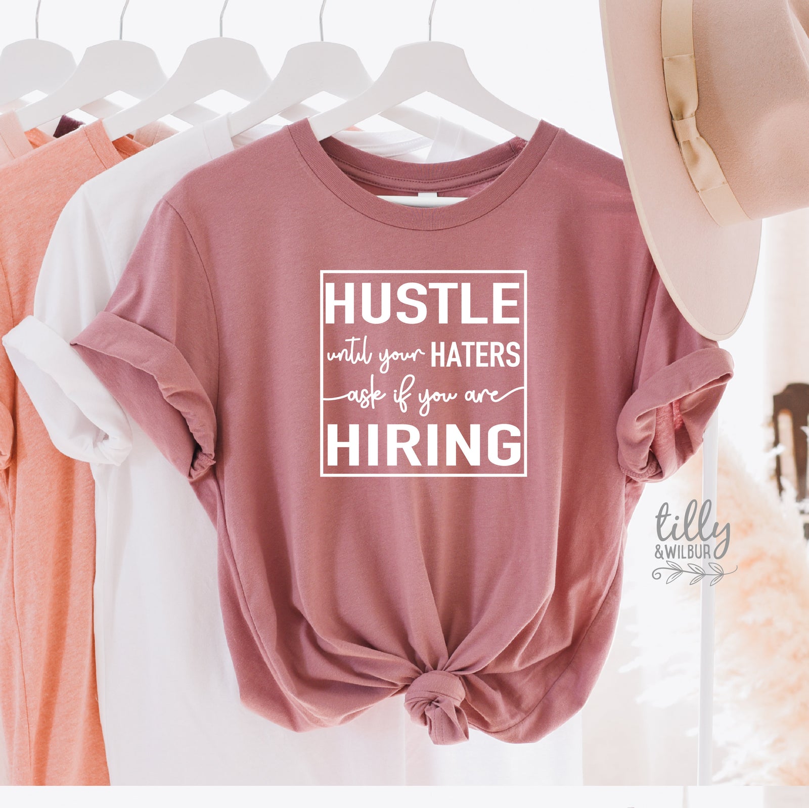 Funny Women's T-Shirt, Hustle Until Your Haters Ask If You Are Hiring T-Shirt, Strong Women T-Shirt, Girl Boss T-Shirt, Haters T-Shirt, Gift