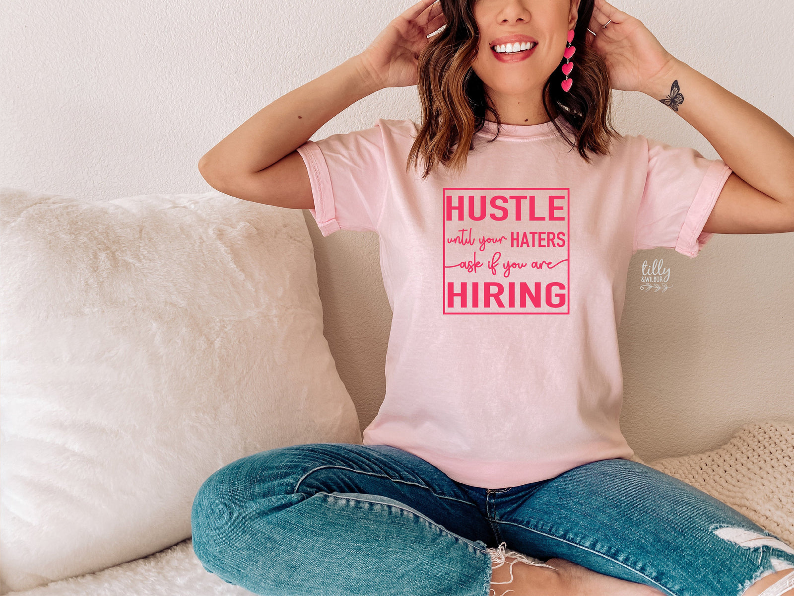 Funny Women's T-Shirt, Hustle Until Your Haters Ask If You Are Hiring T-Shirt, Strong Women T-Shirt, Girl Boss T-Shirt, Haters T-Shirt, Gift
