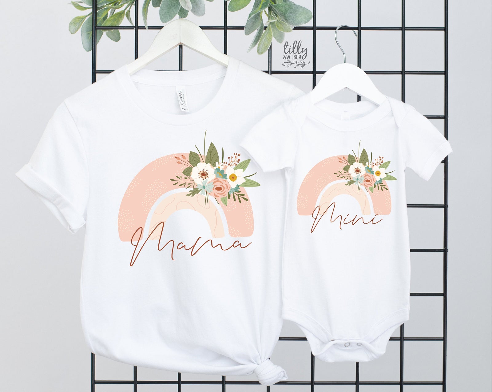 Rainbow Mama T-Shirt, Rainbow Mini T-Bodysuit, Mama And Mama's Mini Matching Outfits, Our First Mother's Day, Mother Daughter, Mother's Day