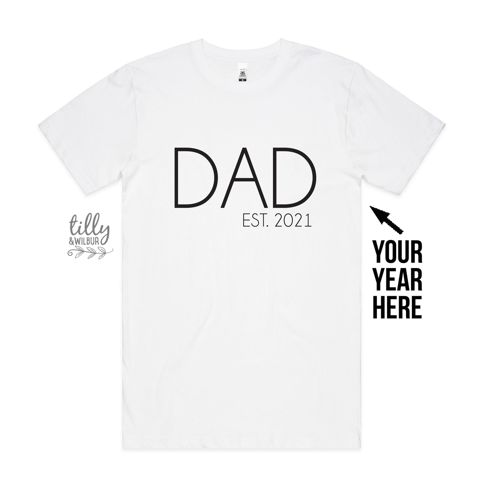 Dad Est. T-Shirt With Personalised Year