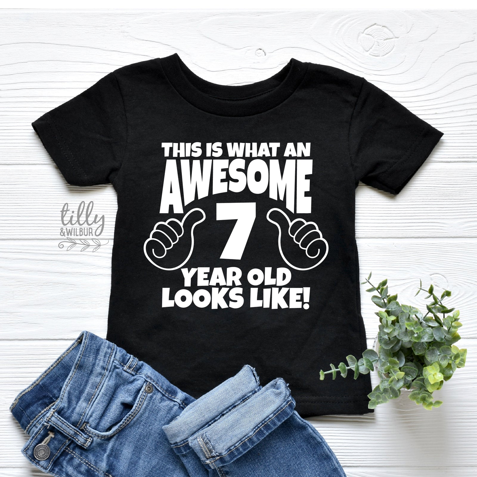 This Is What An Awesome & Year Old Looks Like T-Shirt, Boys 7th Birthday T-Shirt, 7th Birthday Gift, Seventh Birthday T-Shirt, Seven T-Shirt