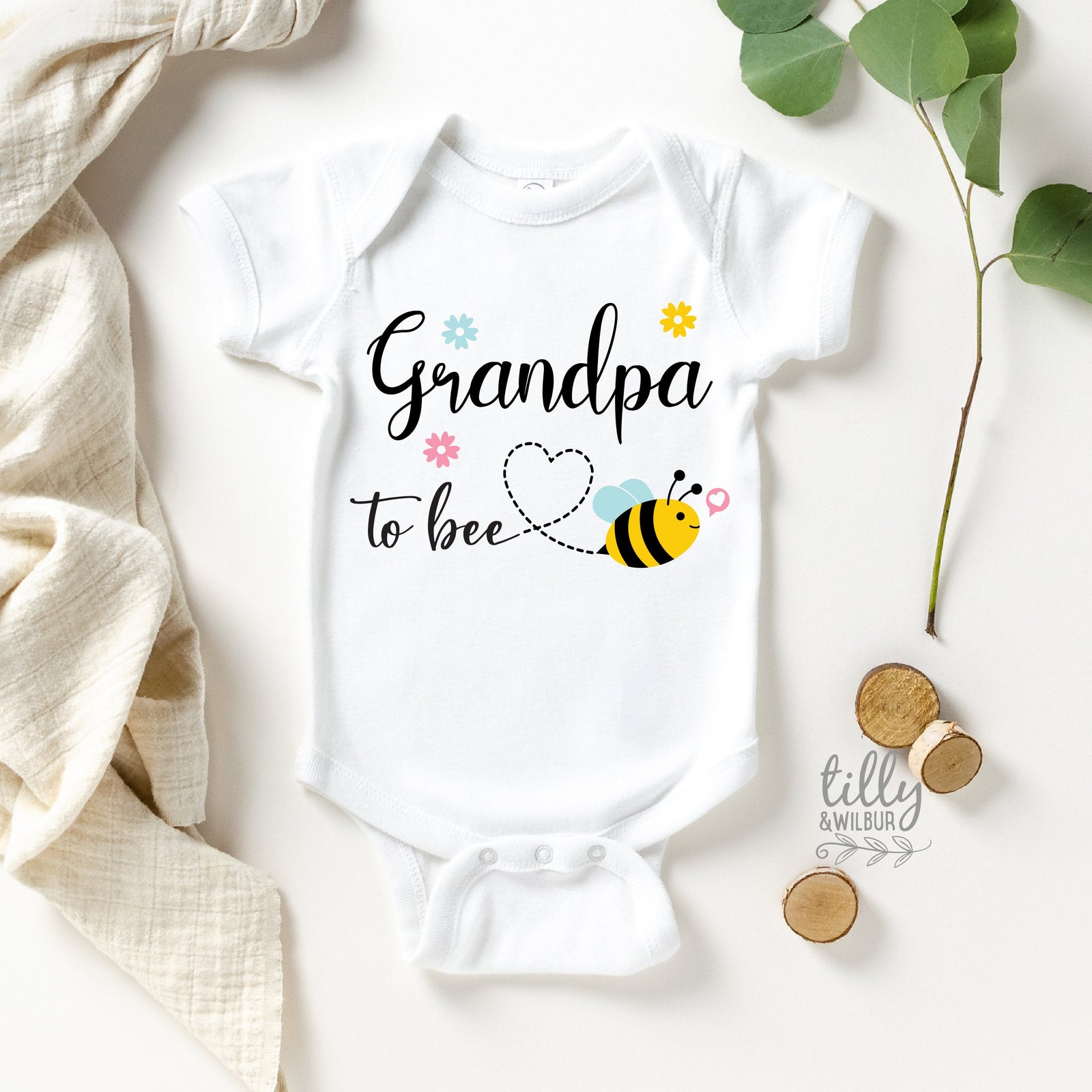 Grandpa To Bee Bodysuit, Hello Grandad Onesie, Pregnancy Announcement To Dad, Pop To Be Onesie, Announcement Onesie, Reveal To Grandparents