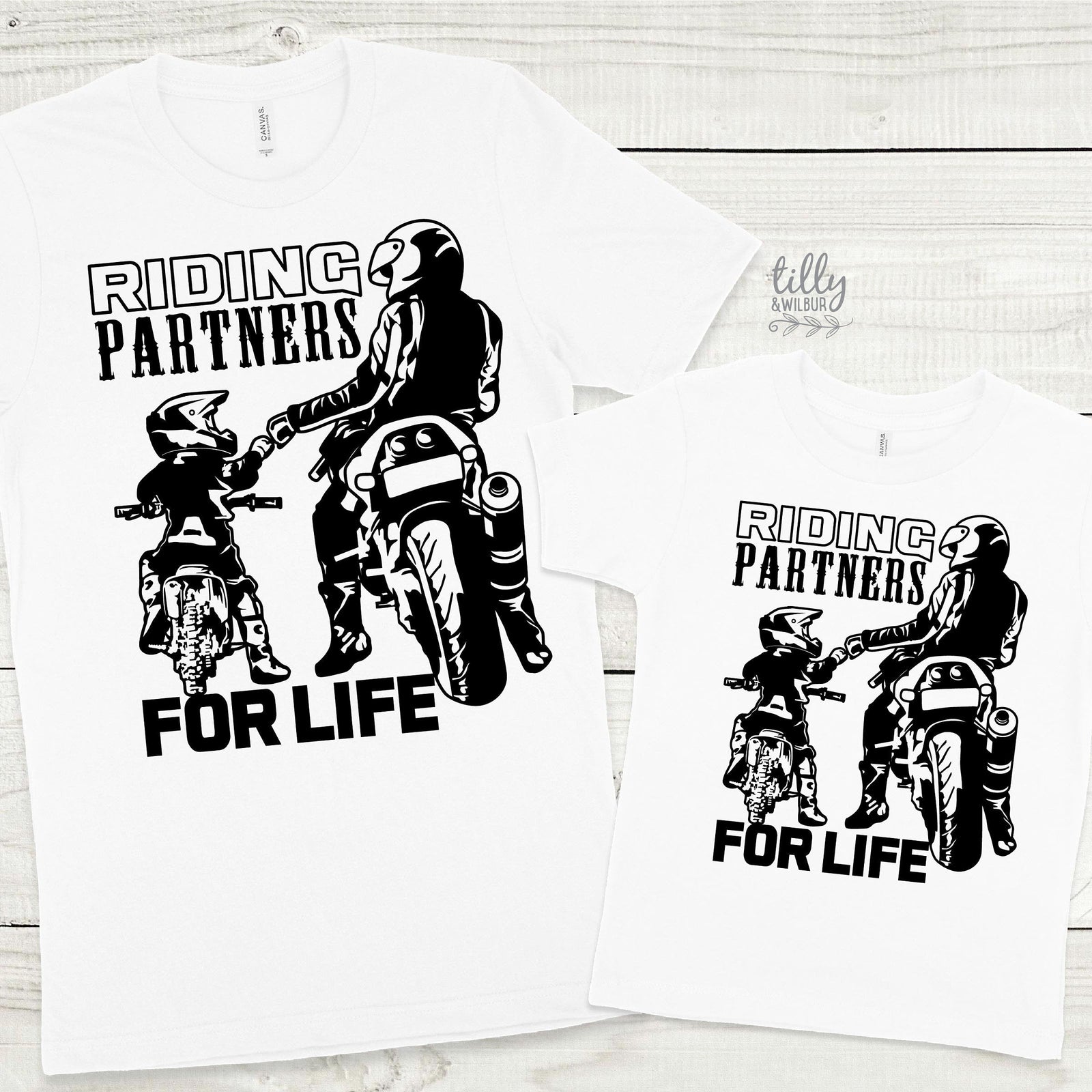 Riding Buddies For Life T-Shirts, Matching Father Son, Matching Daddy Daughter, Father's Day Gift, Trail Bikes, Dirt Bikes, Motorbikes