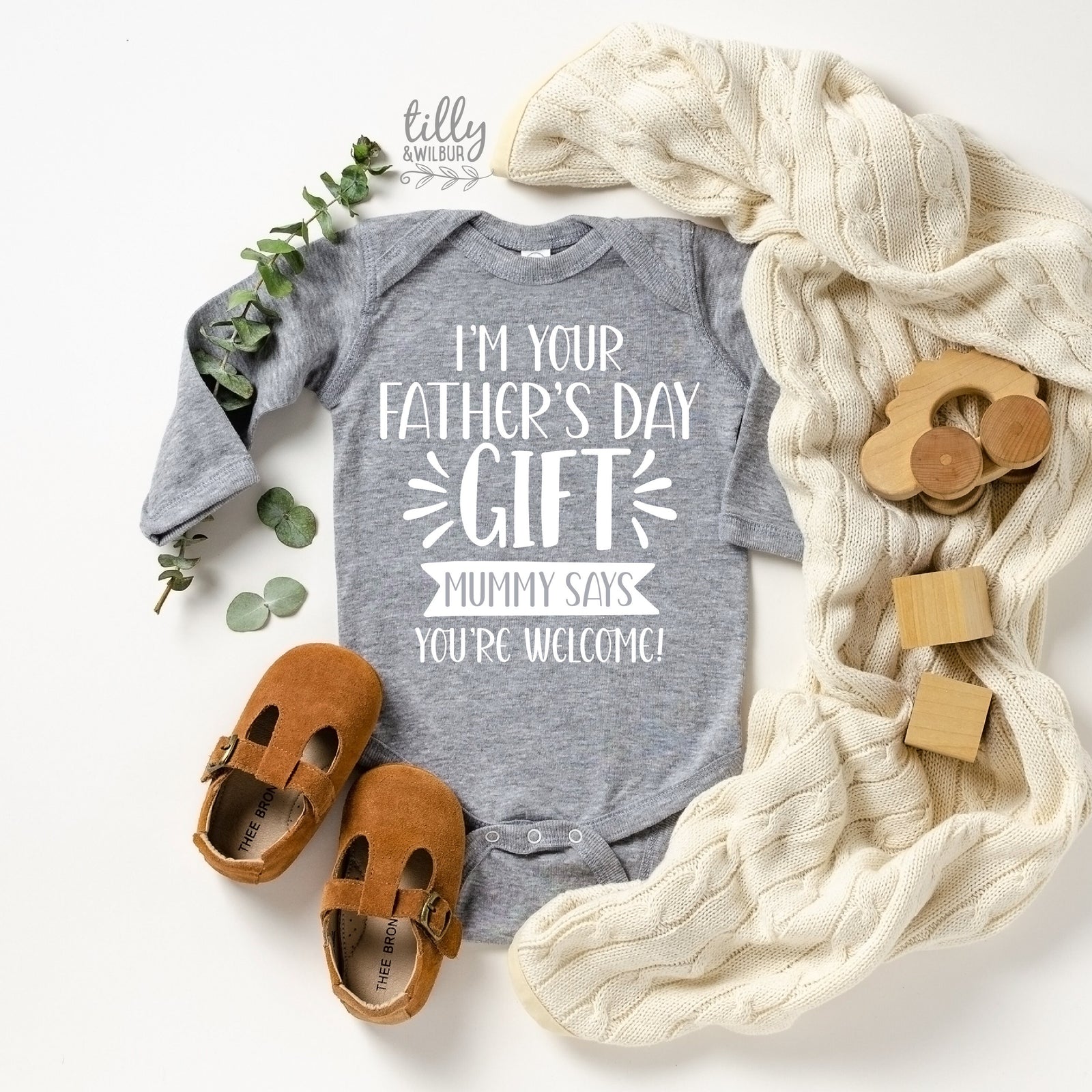 I'm Your Father's Day Gift Mummy Says You're Welcome Bodysuit, First Father's Day Onesie, I Love You Daddy Happy 1st Father's Day Onesie