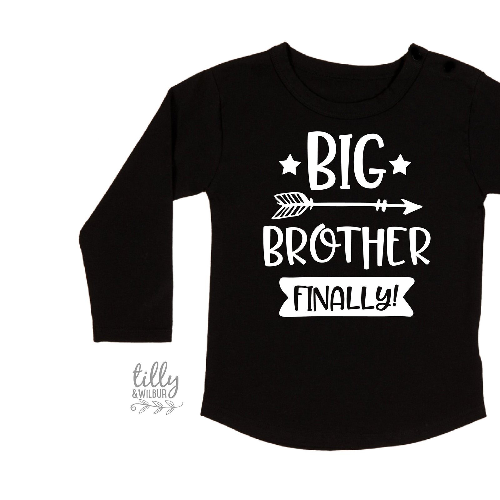 Big Brother Finally, Promoted To Big Brother T-Shirt For Boys, Personalised Due Date, I'm Going To Be A Big Brother, Pregnancy Announcement