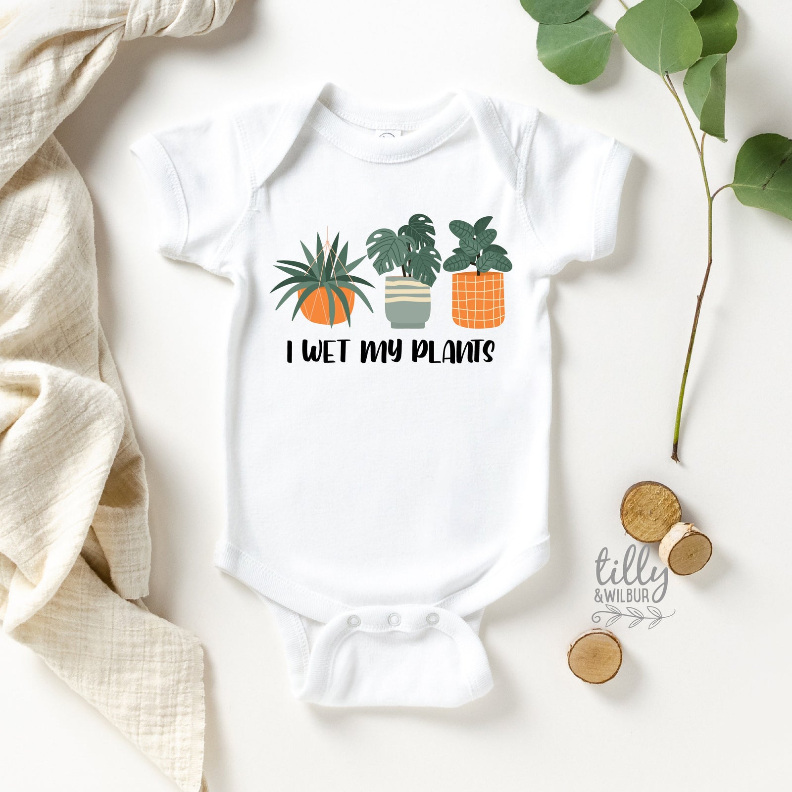 I Wet My Plants Baby Bodysuit, Funny Baby Bodysuit, Baby Shower Gift, Gender Neutral Bodysuit, New Baby Gift, Funny Baby Onesie, Plant Lover