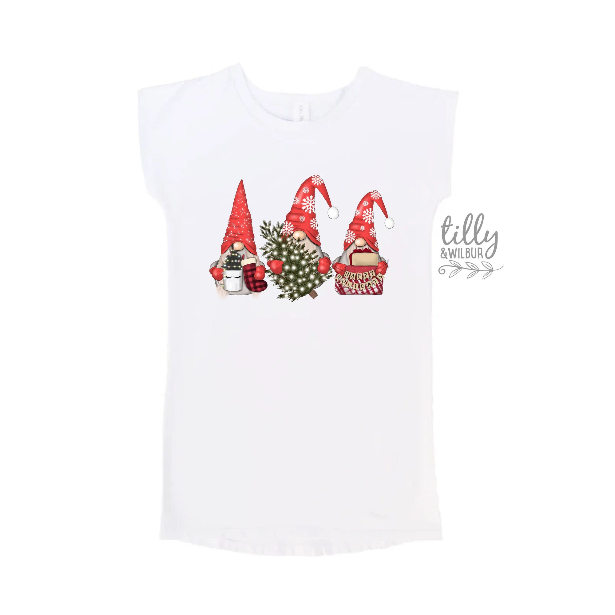 Gnome Dress, Christmas Dress, Matching T-Shirts, Matching Christmas Shirts, Matching Gnome T-Shirts, Matching Christmas Family Shirts, Xmas