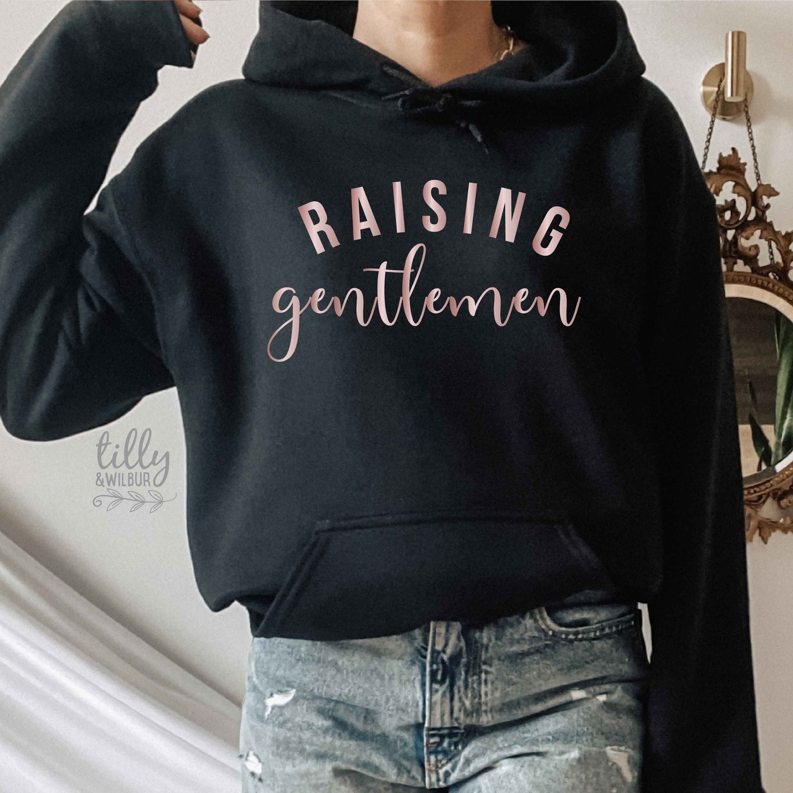 Raising Gentlemen Hoodie, Mum of Boys Jumper, Boy Mama Sweater, Gift For Mum, Gift For New Mum, Boy Mum Sweatshirt, Mum Of Boys Outnumbered