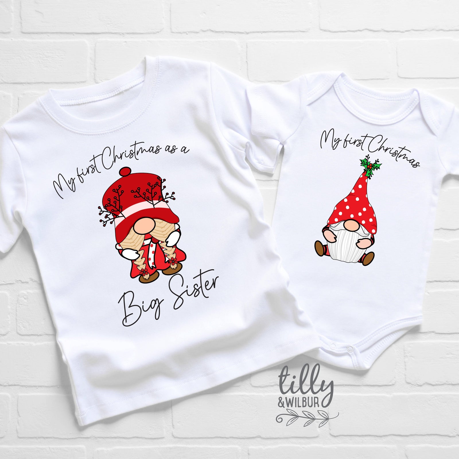 It's My First Christmas As A Big Sister T-Shirt, 1st Christmas As A Big Sister Tee, Baby Brother Christmas Gift, Brother Christmas Bodysuit