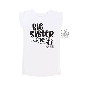 Big Sister To Bee T-Shirt Dress, Big Sister Announcement, Big Sister To Be, Pregnancy Announcement Shirt, I&#39;m Going To Be A Big Sister Shirt