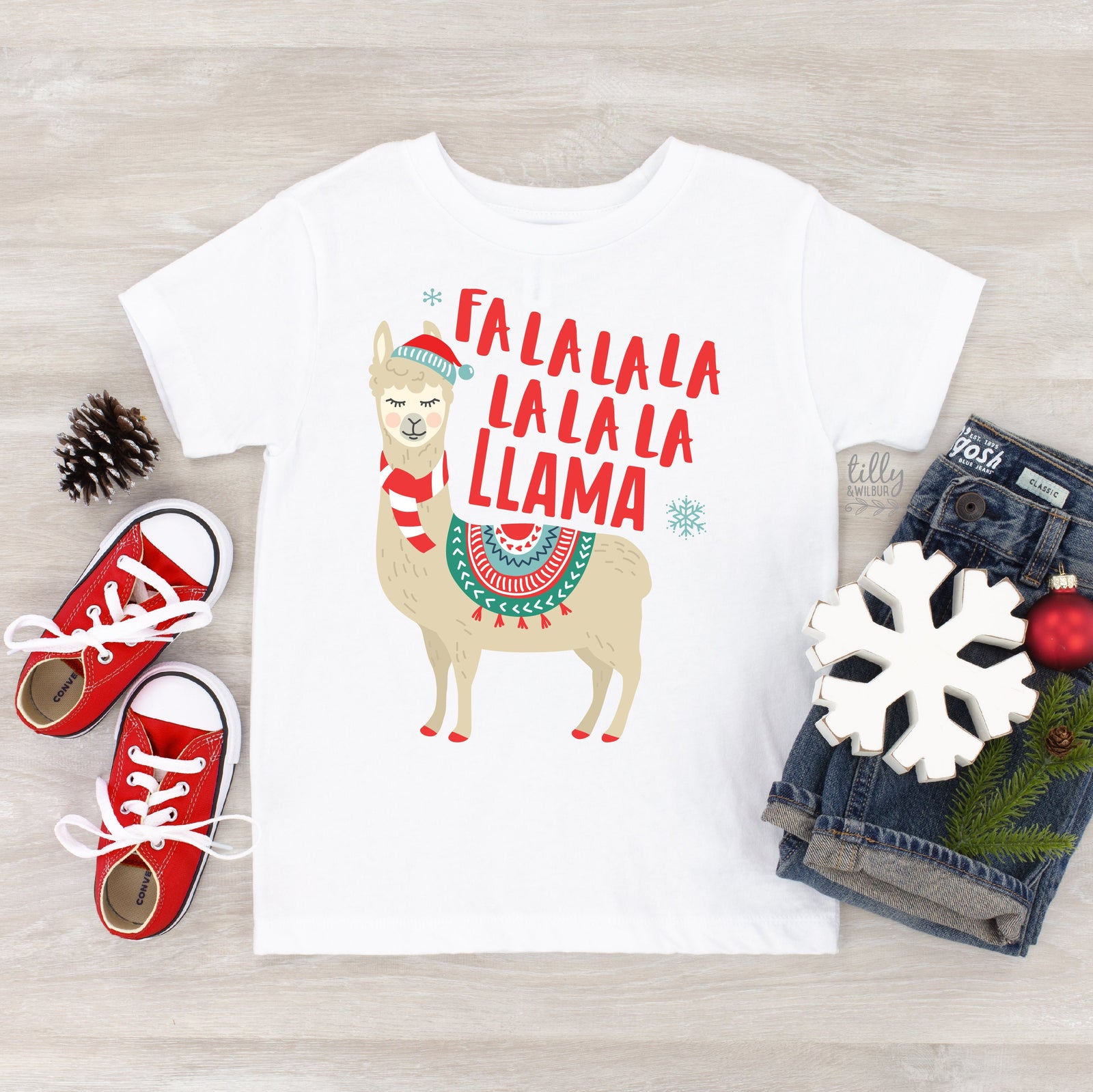 Fa La La La La La La Llama T-Shirt, Matching Family Christmas T-Shirts, Matching Christmas Shirts, Ugly Sweater Tees, Xmas Pajamas, Xmas Tee