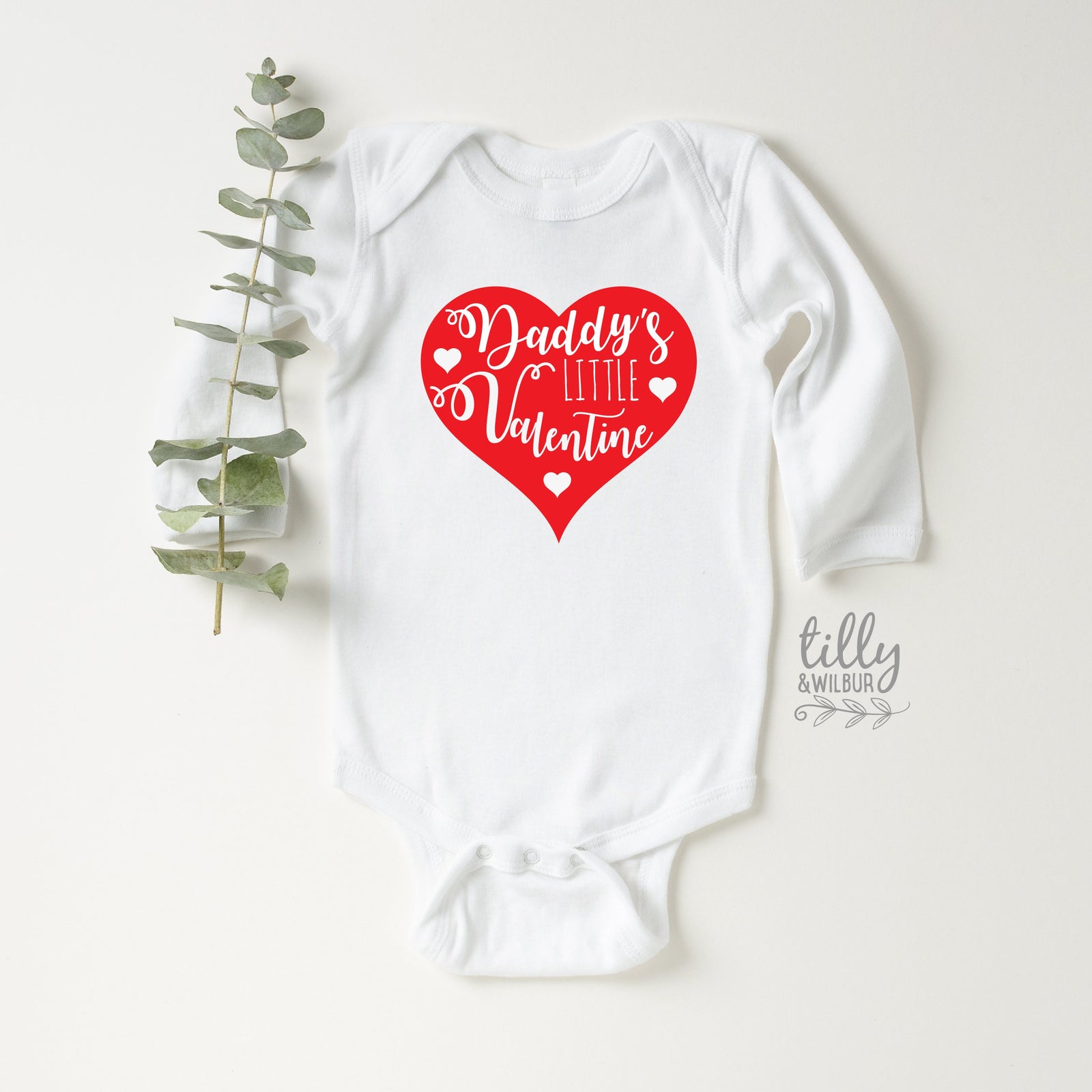 Daddy's Little Valentine Baby Bodysuit, Valentine's Day Unisex Baby Outfit, My 1st Valentine's Day, First Valentine's Day Gift, Valentine's