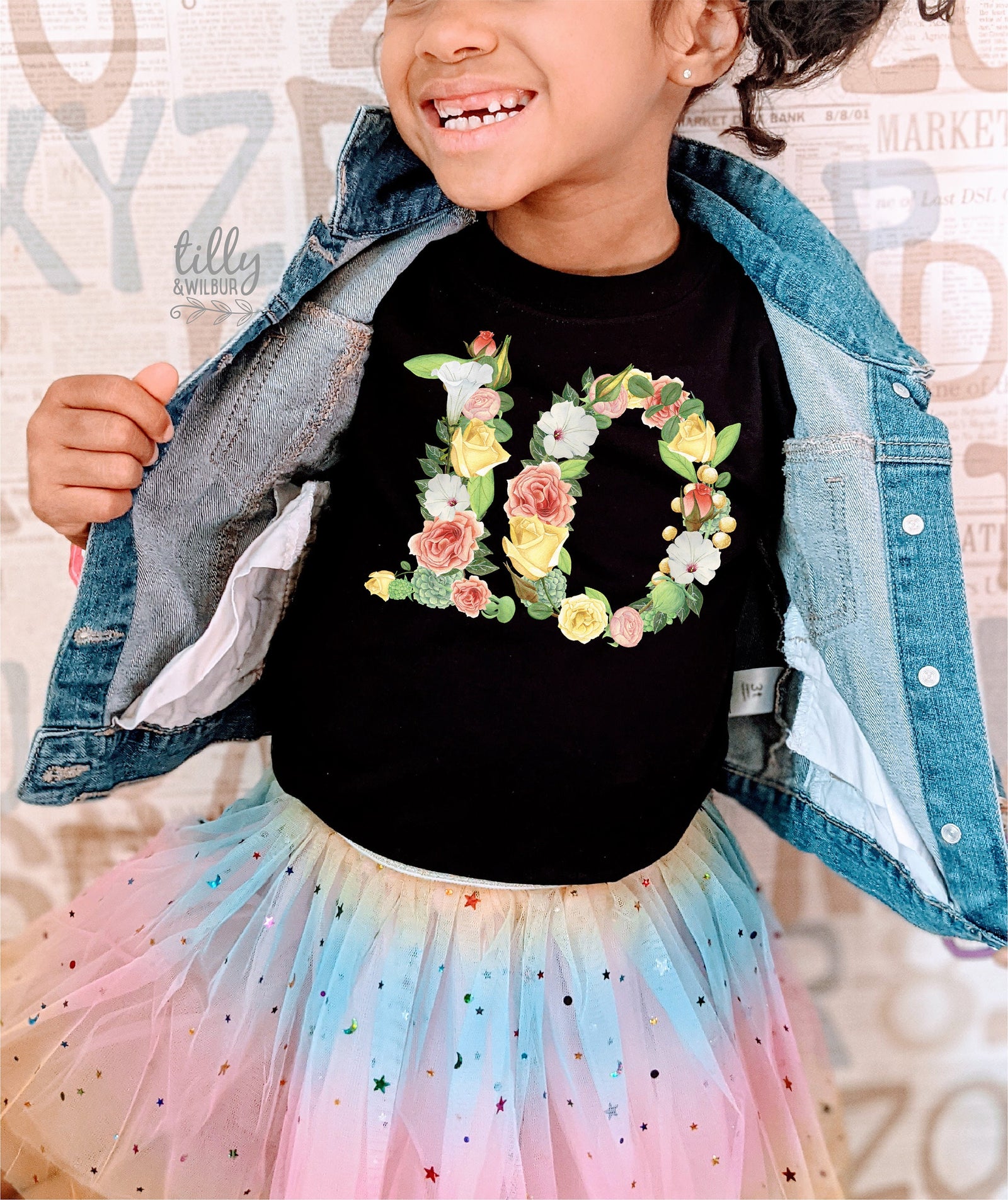 Ten Year Old Birthday Girl Outfit, 10th Birthday, 10th Birthday Outfit Girl, 10th Birthday, I Am Ten Girl, Birthday Girl, Floral Number Ten