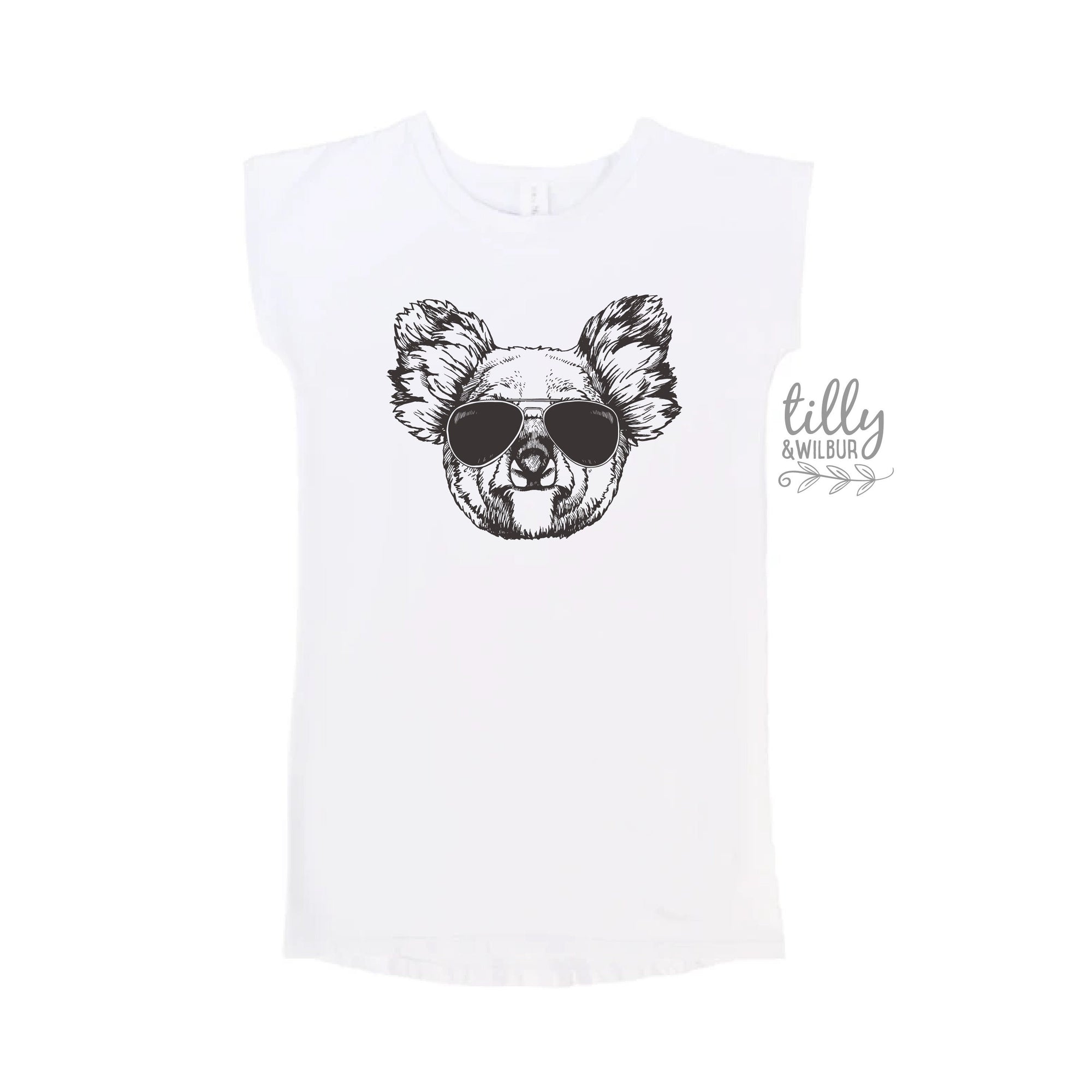 Koala In Sunglasses T-Shirt Dress, Australian Gift, Australiana Gift, Koala Gift, Aussie Overseas Gift, Overseas Gift, Girl&#39;s Koala T-Shirt