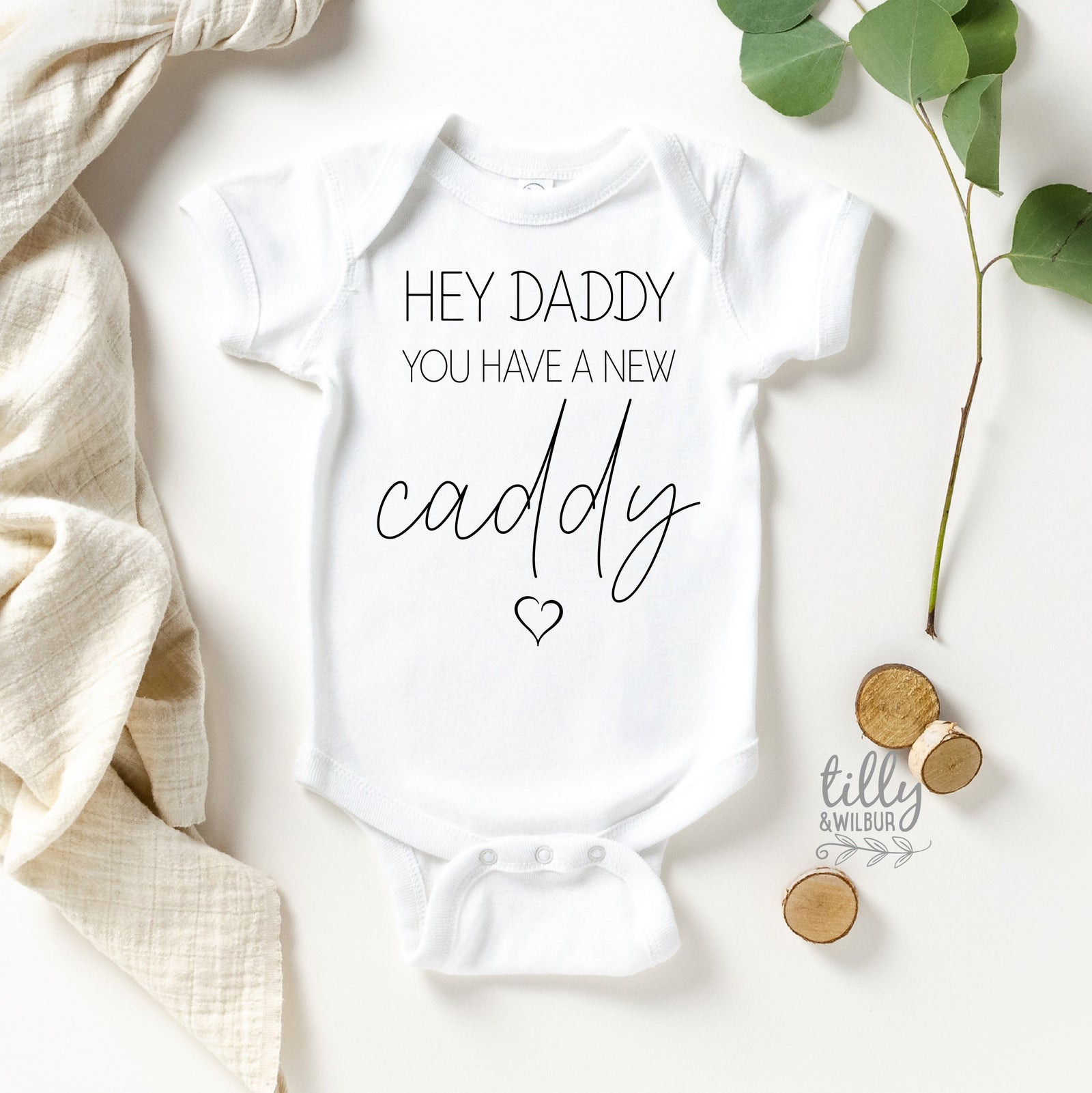 Hey Daddy You Have A New Caddy Onesie, I'm Proof That Daddy Doesn't Play Golf All The Time Bodysuit, Golfer, Golf, Golfing Gift, Reveal