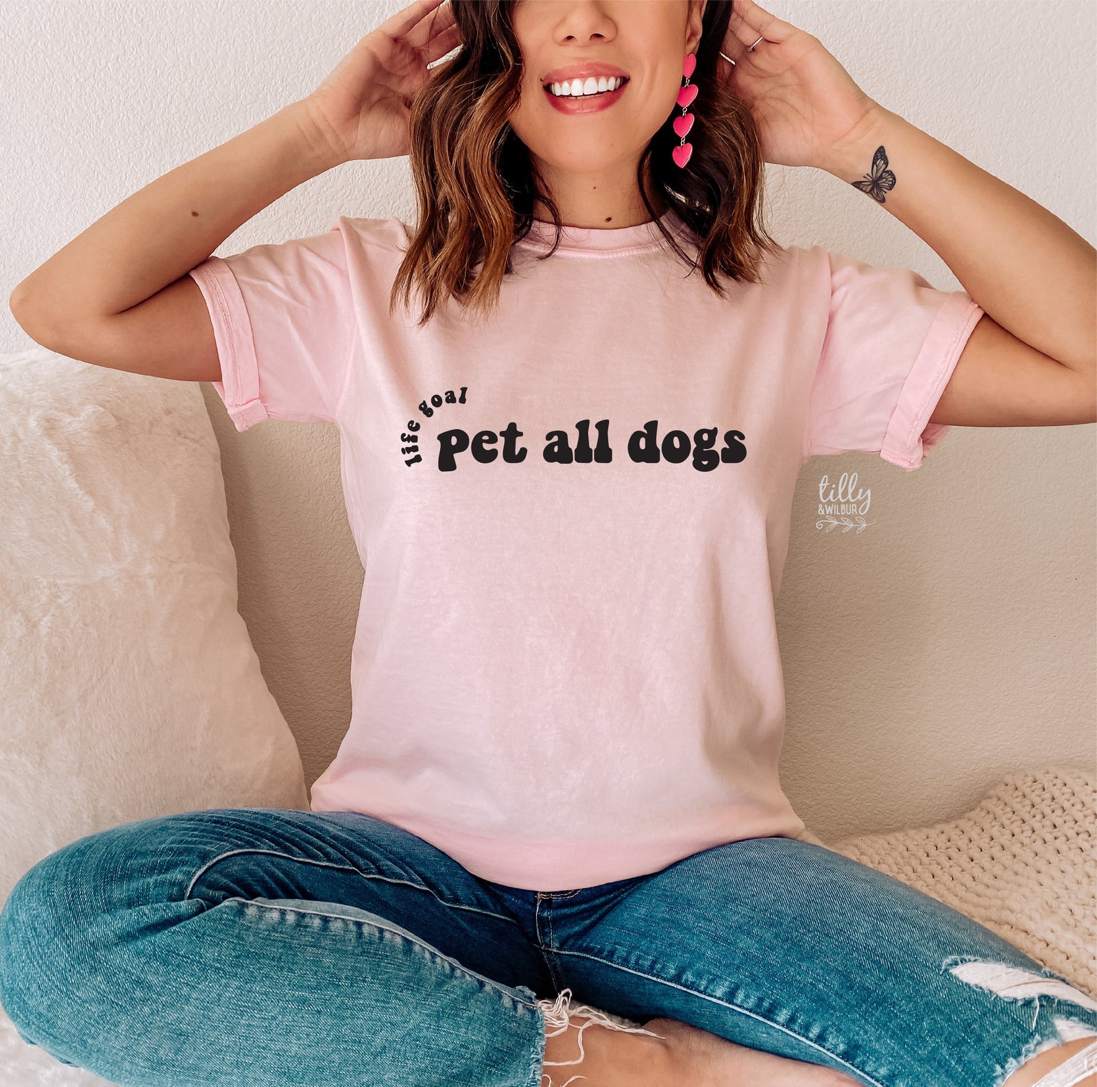 Life Goal Must Pet All Dogs T-Shirt, I Love Dogs Women's T-Shirt, Funny T-Shirt, I Love Dogs T-Shirt, Funny Women's T-Shirt, Gift For Her